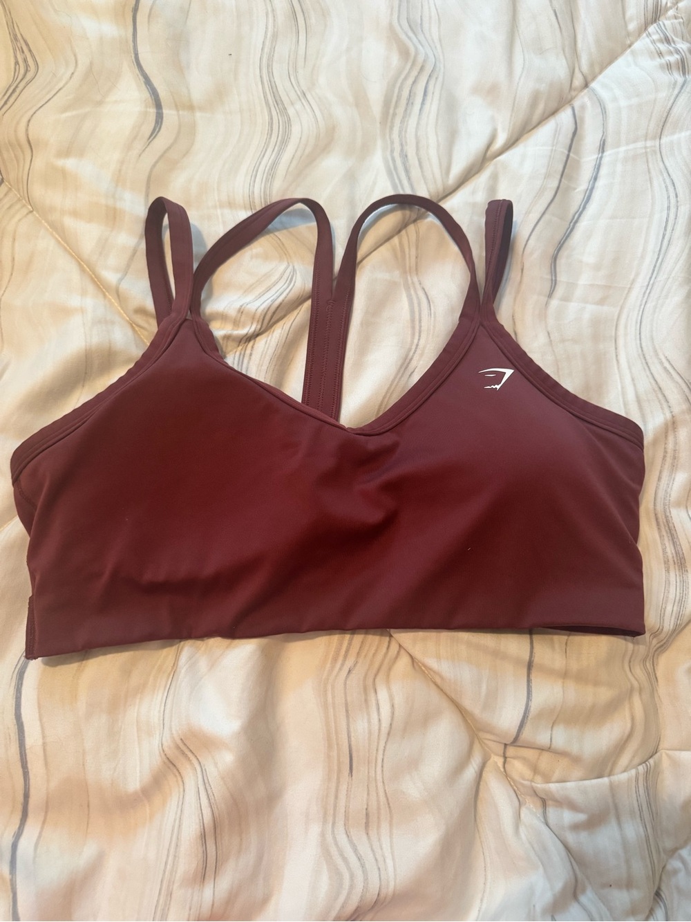 Gymshark Maroon Double-Strap Sports Bra